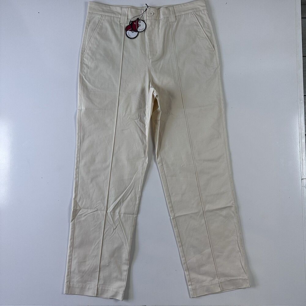 Malbon Golf Pant Core Pleated Trouser Colour Cream Size 34